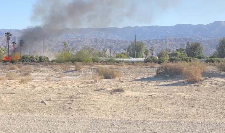 A fire destroyed a home in ThousandPalms Thursday