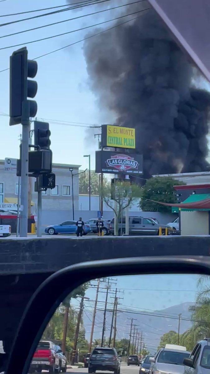 Fire fighter testing center burning in El Monte, guess somebody failed the test