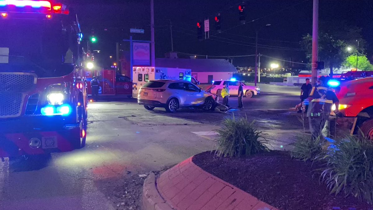 Two car accident at Chouteau and S Grand.      The intersection was shut down as crews worked to clean things up.     No word on how many involved, or extent of injuries