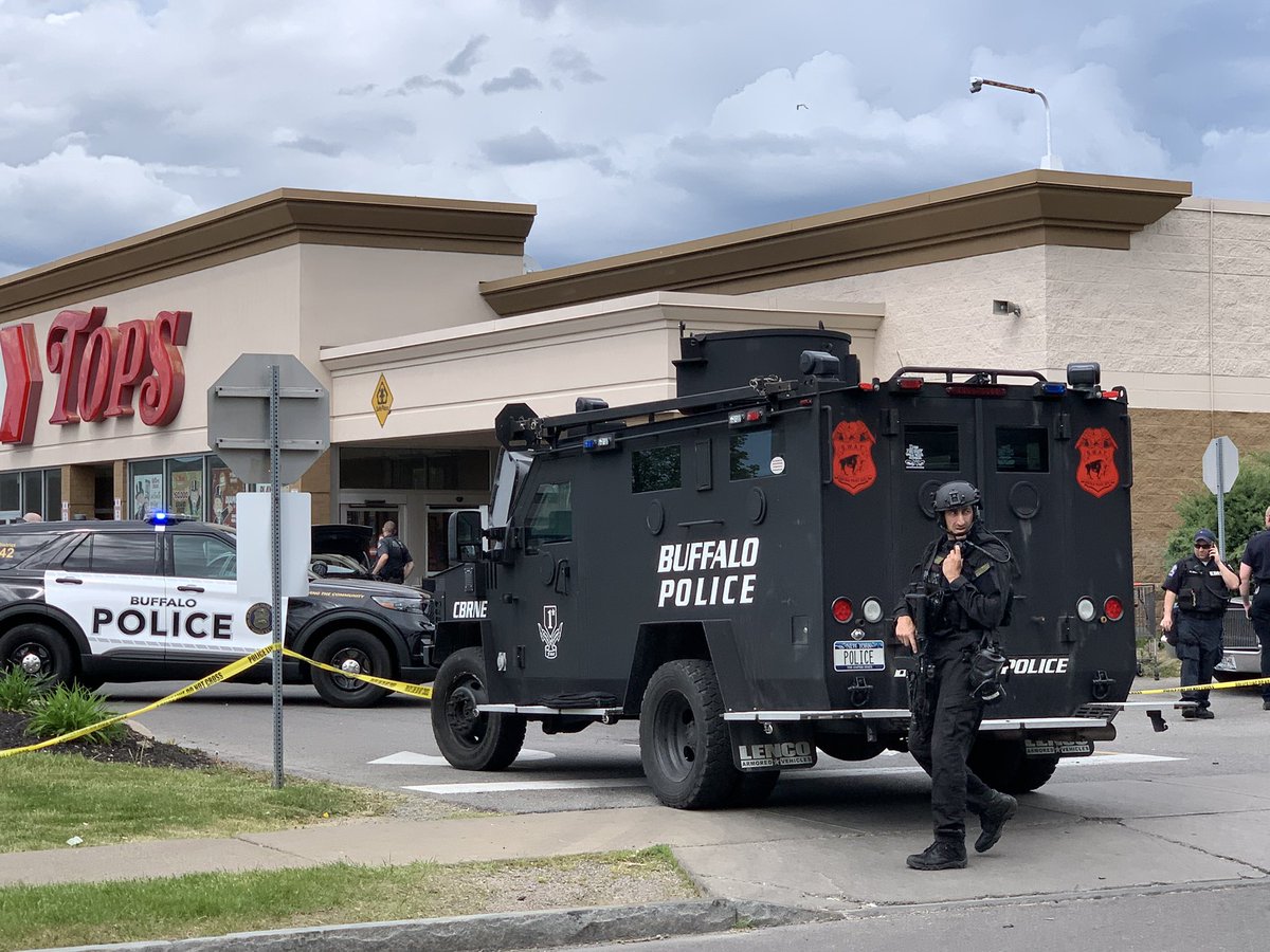 Hearing reports of a mass shooting at Tops. SWAT is here