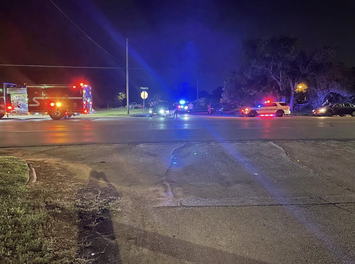 Bryan at Texas Ave and E 17th St.    Police on scene say a 7 year old boy was injured in the incident but his injuries are not life-threatening.