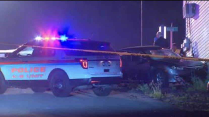 A man crashed his car into a Walnut St salon in Versailles overnight. Police found him dead in the car with a gunshot wound. An officer tells he was shot in McKeesport before driving away. The suspect turned himself in.