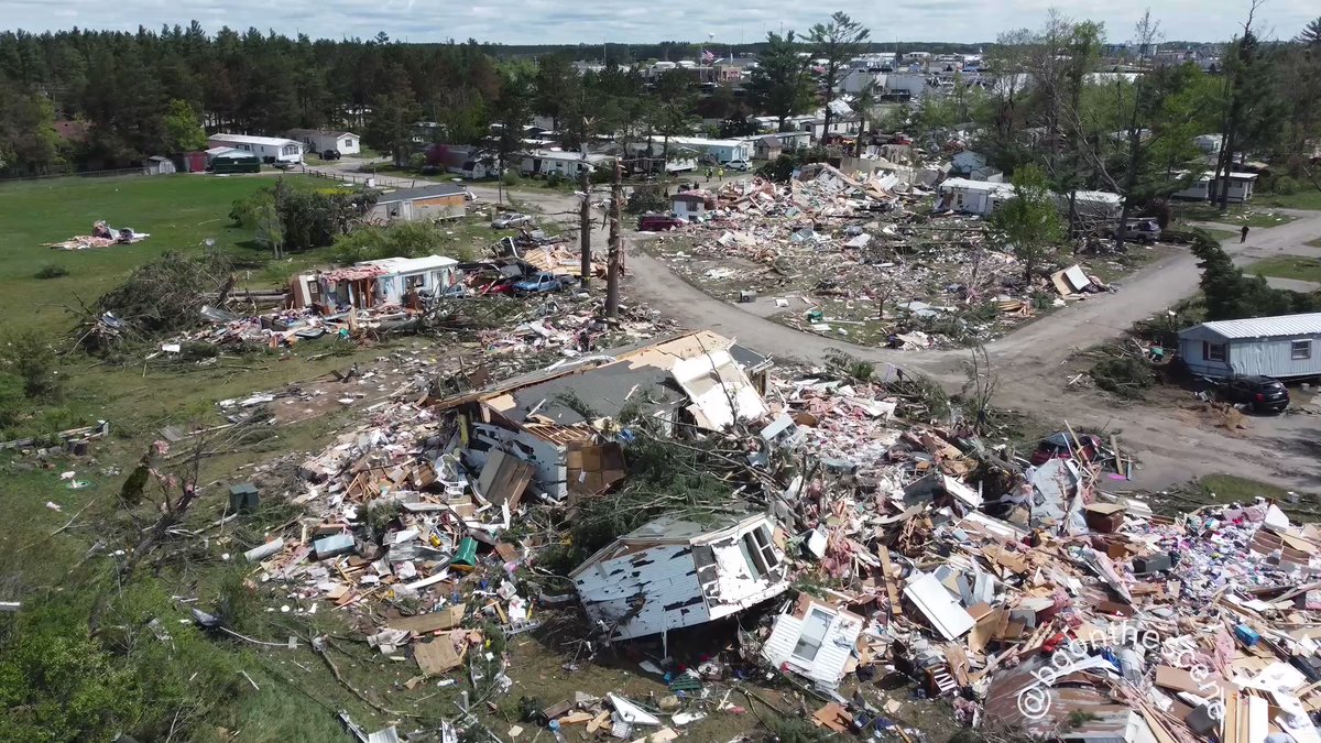 Mobile home park destroyed in Gaylord, where police say a second person was killed in yesterday's tornado. More than 40 were injured and have been treated at area hospitals