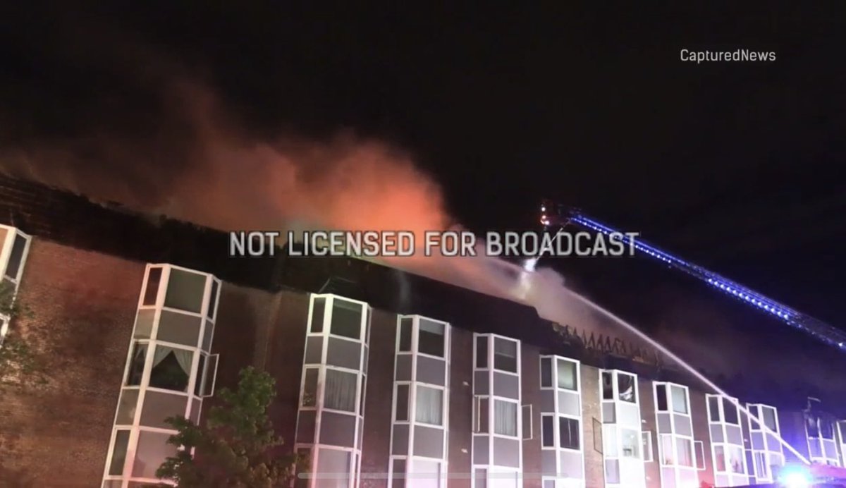 Fire crews in ParkRidge continue to battle a massive fourth alarm fire at the Bristol Court Apartments. This fire has now been burning for more than three hours. Crews continue to work to extinguish the fire Suburbanscanner