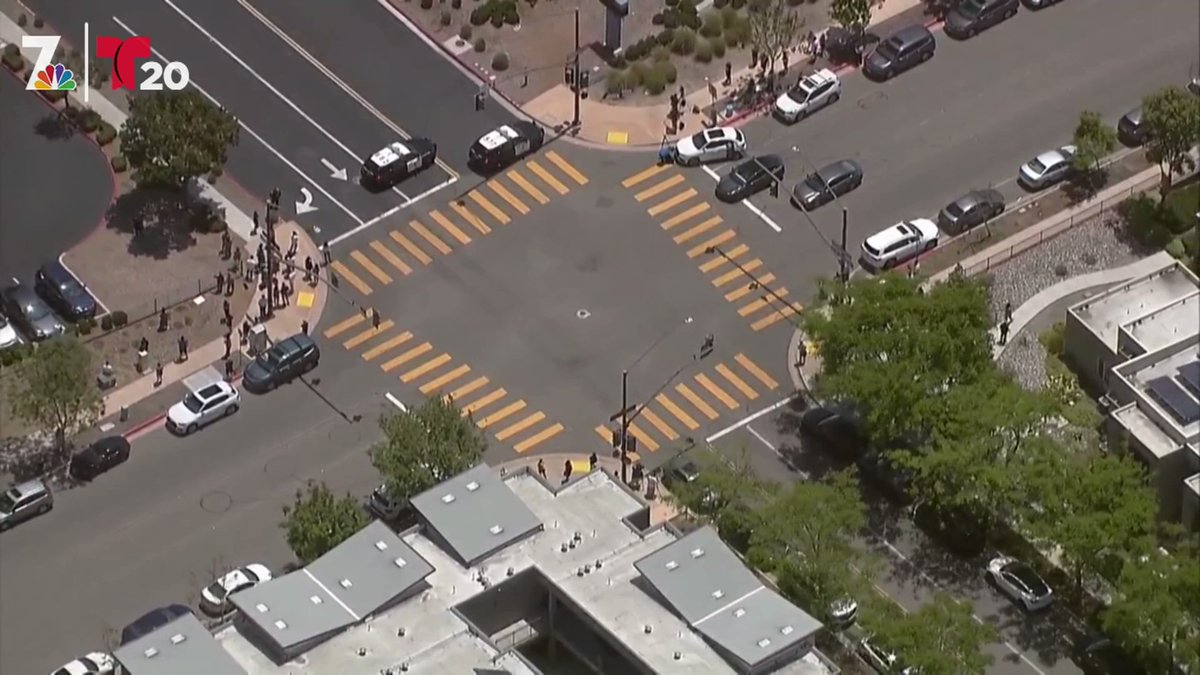 SkyRanger 7 is over Del Norte High School, where a heavy police presence investigates an anonymous phone call threat.  Livestream here: