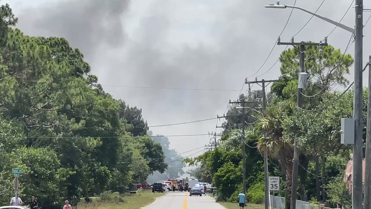 BRUSH FIRE: several homes on fire in area of Broadway Blvd south of Port St John. Evacuations underway.