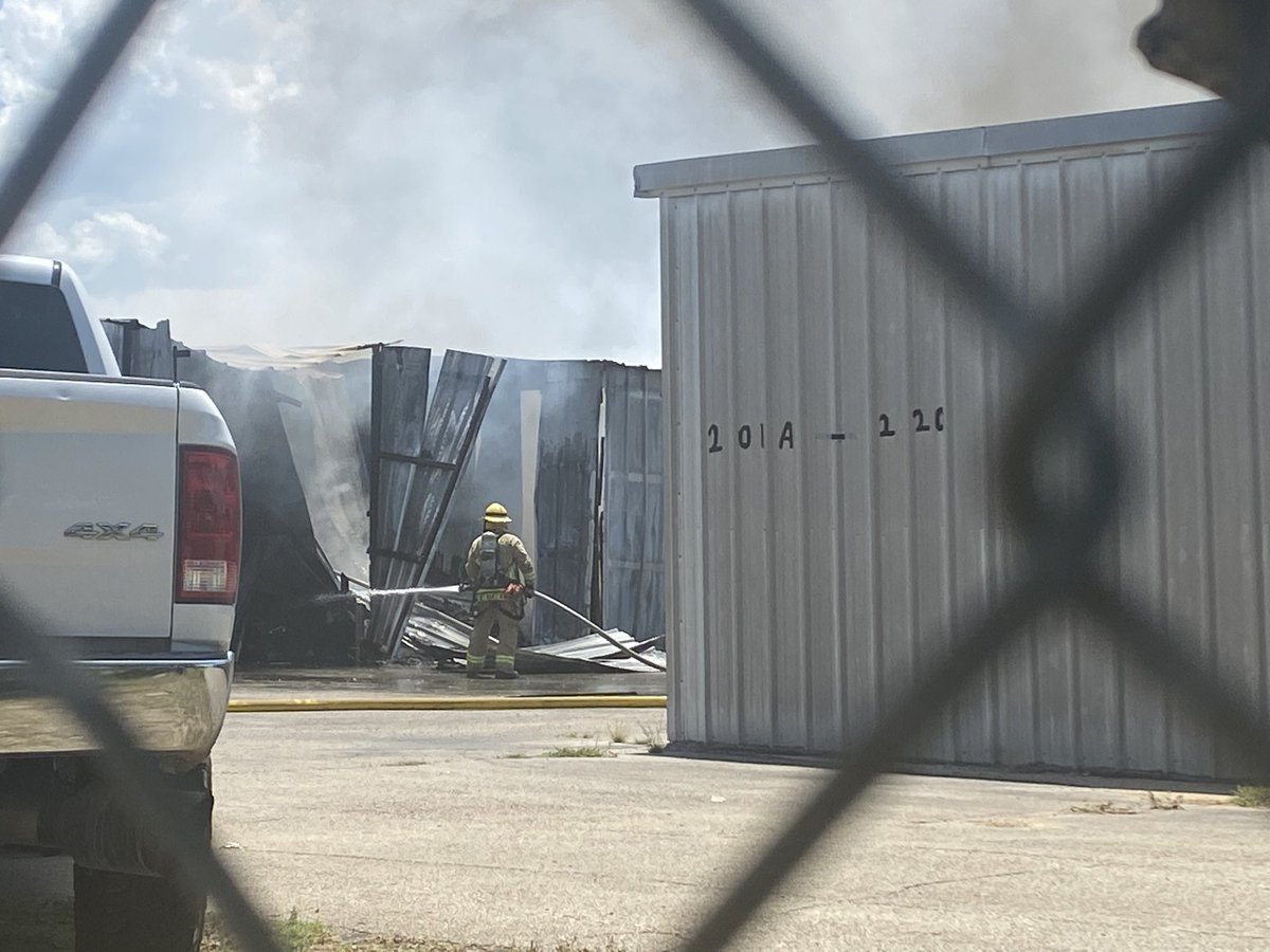 Multiple agencies have been fighting this fire at Hudson Bend Boat & Campers Storage.  At least six storage units caught fire.  From what we see, the fire is nearly out.