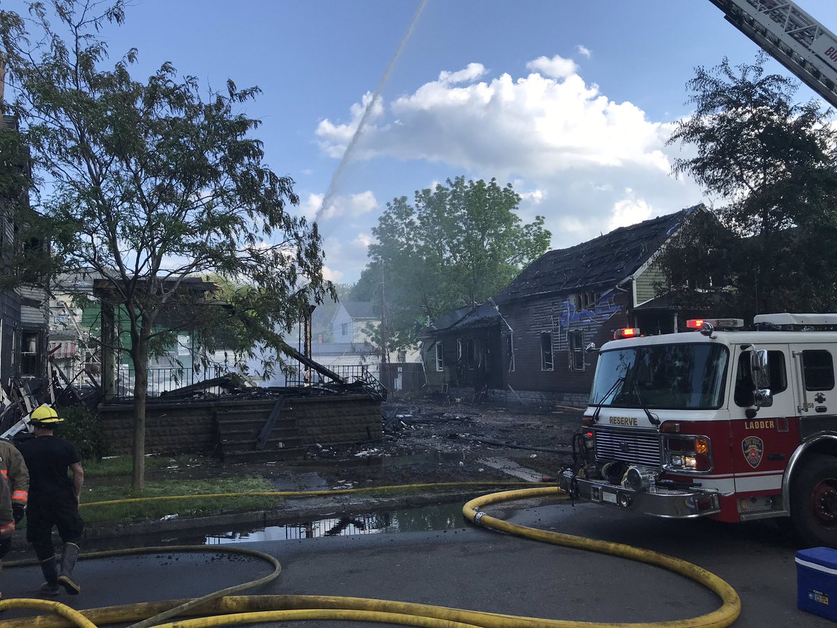 The eleven people displaced by the fire on Massachusetts & Prospect lived in the two homes on either side of the one where it started.   That house was vacant and was being renovated. Fire crews say there was no dry wall inside, which made it more flammable