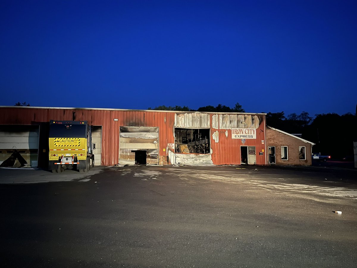 1 firefighter was injured at a fire scene in Crescent Twp, Allegheny County last night, per the Crescent Twp. VFD Fire Chief. The fire started just after 9:20 p.m. at Iron City Express. There was heavy fire, a lot of smoke and explosions. We're live from the scene