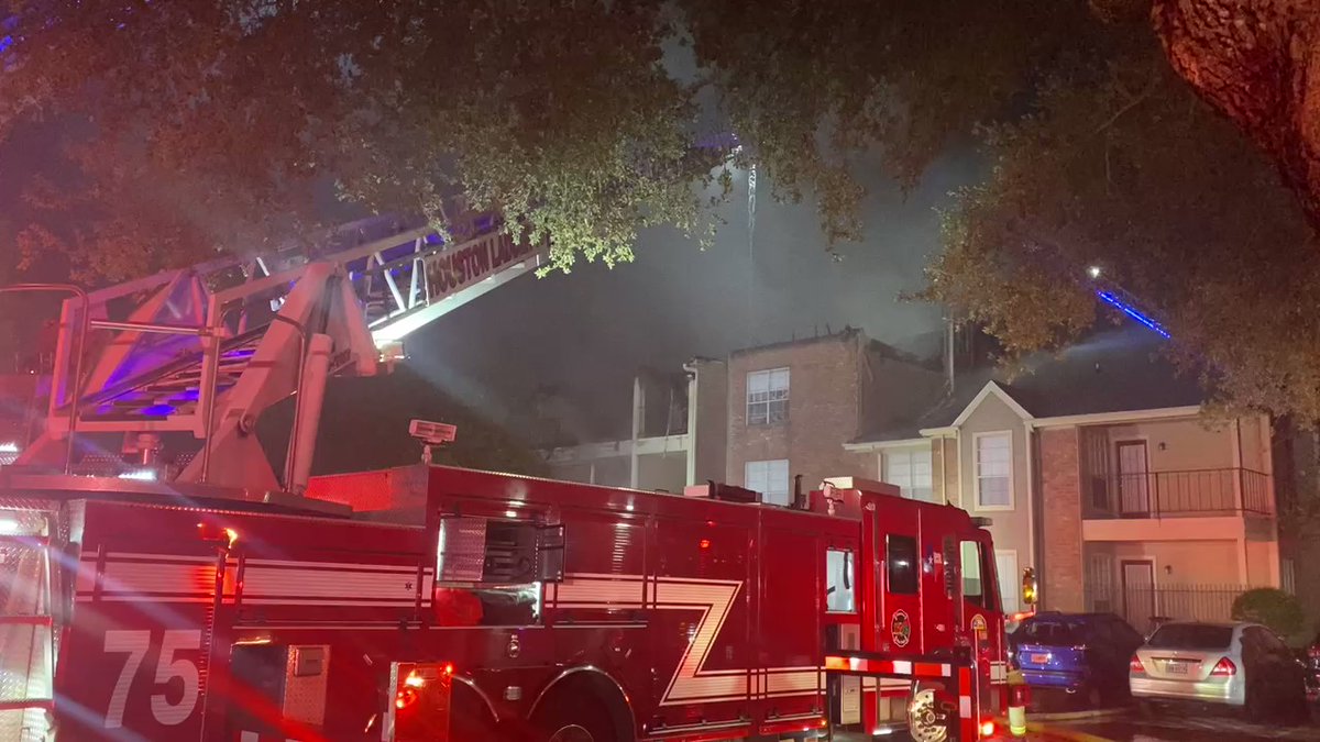 There is smoke in the area as the Houston Fire Department is working to contain hot spots after a 2 alarm fire at an apartment complex in west Houston.  Firefighters said they were called to the apartment complex at 12730 Whittington Drive around 4:10 a.m