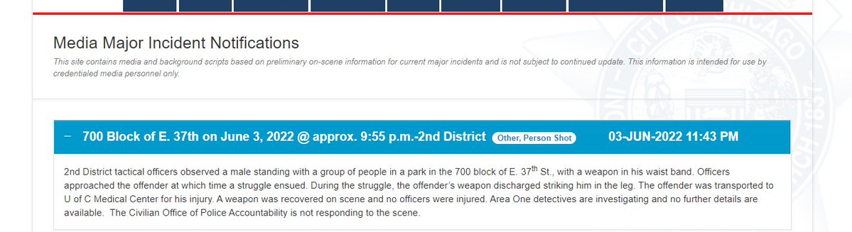 Male (36) shot in the R thigh, Ellis Park  Selfie  Chicago