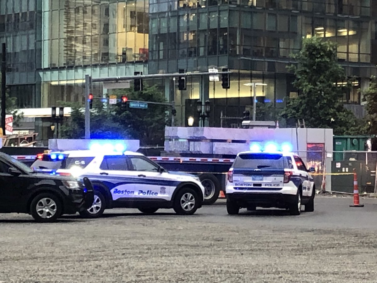 @BOSTON_EMS confirms one person is dead and another was transported to a hospital following a construction accident in this parking lot on Northern Ave. It's right near the Cisco beer garden in the Seaport