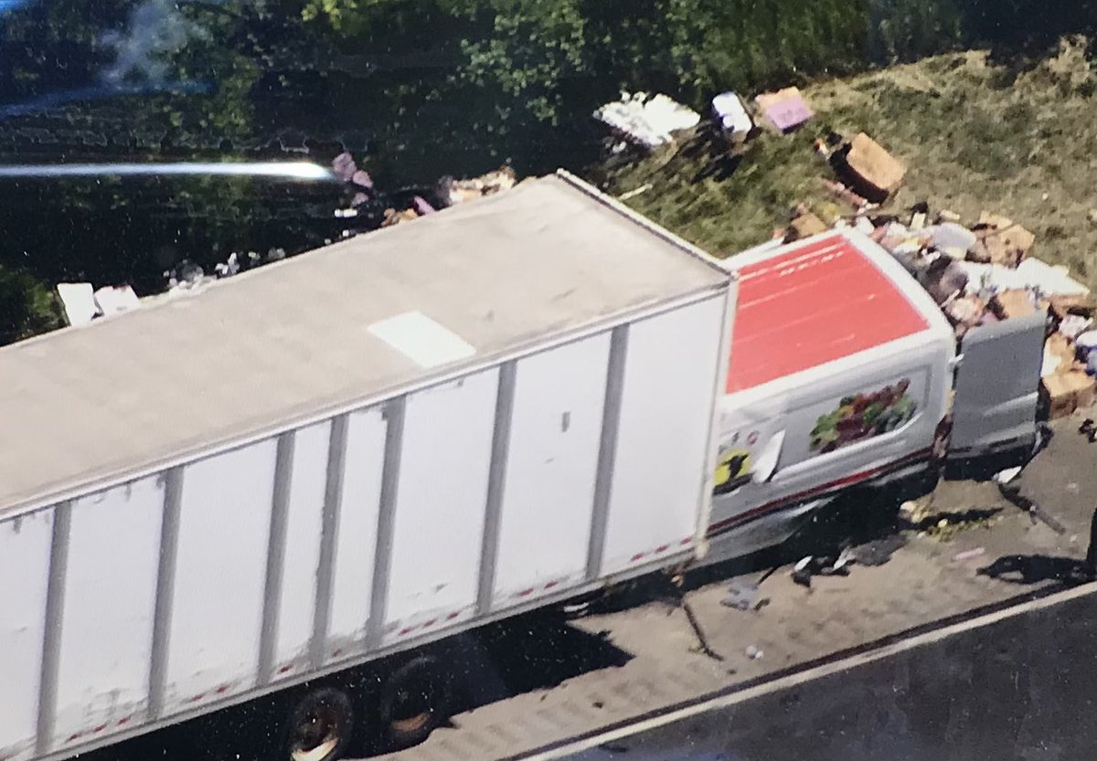 OB 290 Eisenhower is shut down at Harlem Ave due to a fatal crash involving a produce truck into the back of a semi.  There is also debris all over the shoulder of the expressway