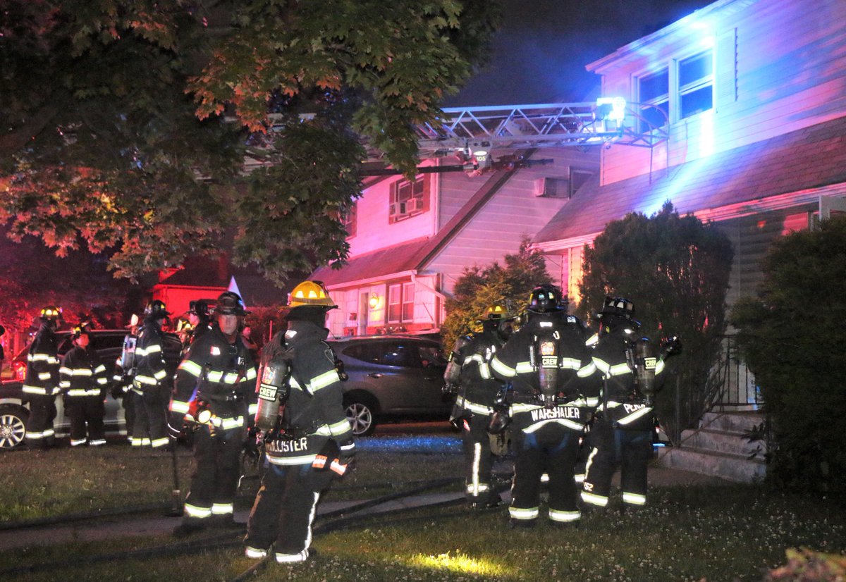 Farmingdale NY: Firefighters from multiple area departments responded to a house fire on Staples Street, early this morning just before 2am. The fire was quickly located and extinguished without Incident. No injuries were reported