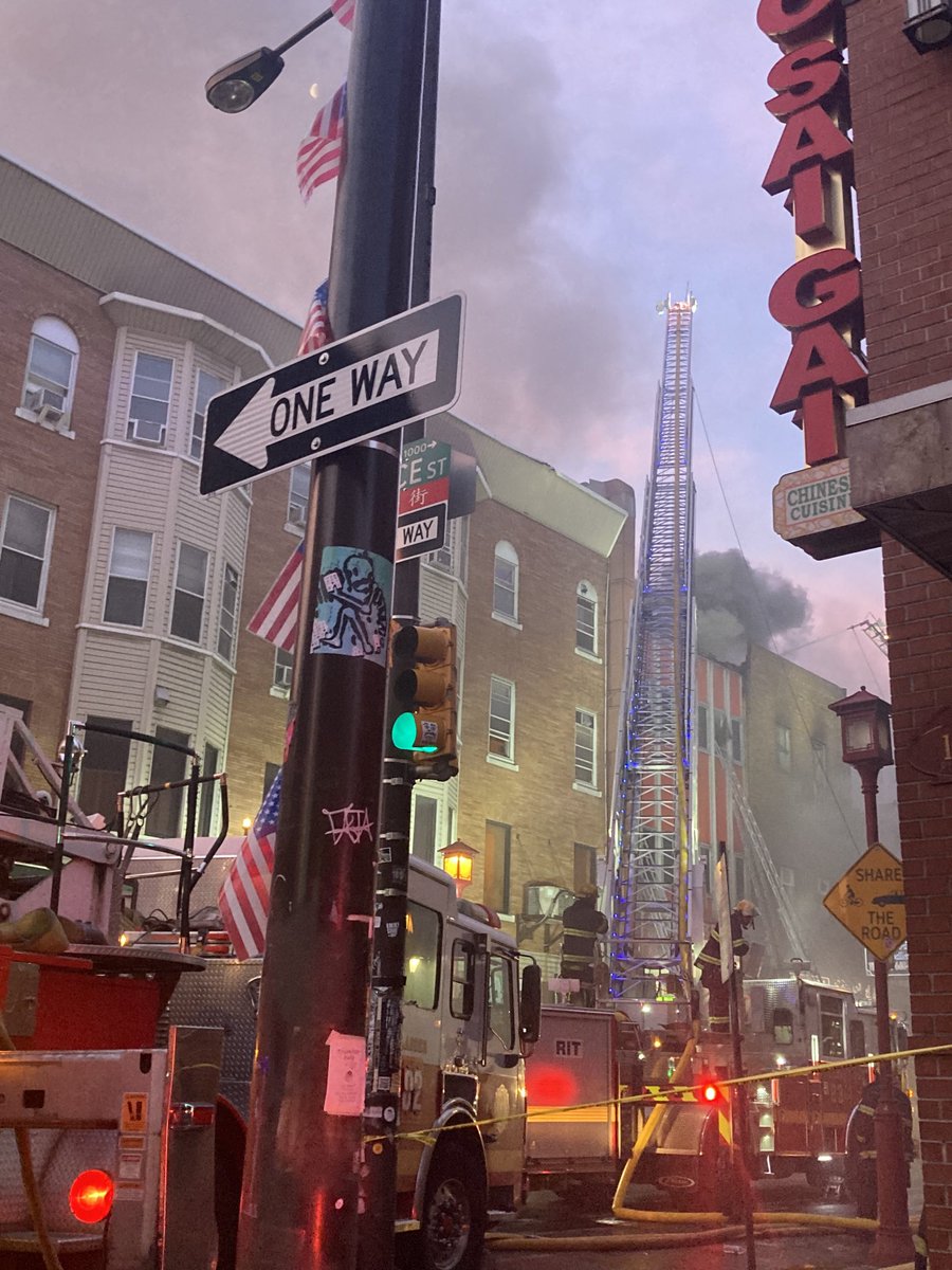 Fire in Chinatown not under control yet. 5 units in building where fire broke out were all evacuated. Fire extended to building next door- no one live there. Apartment building on the other side also evacuated