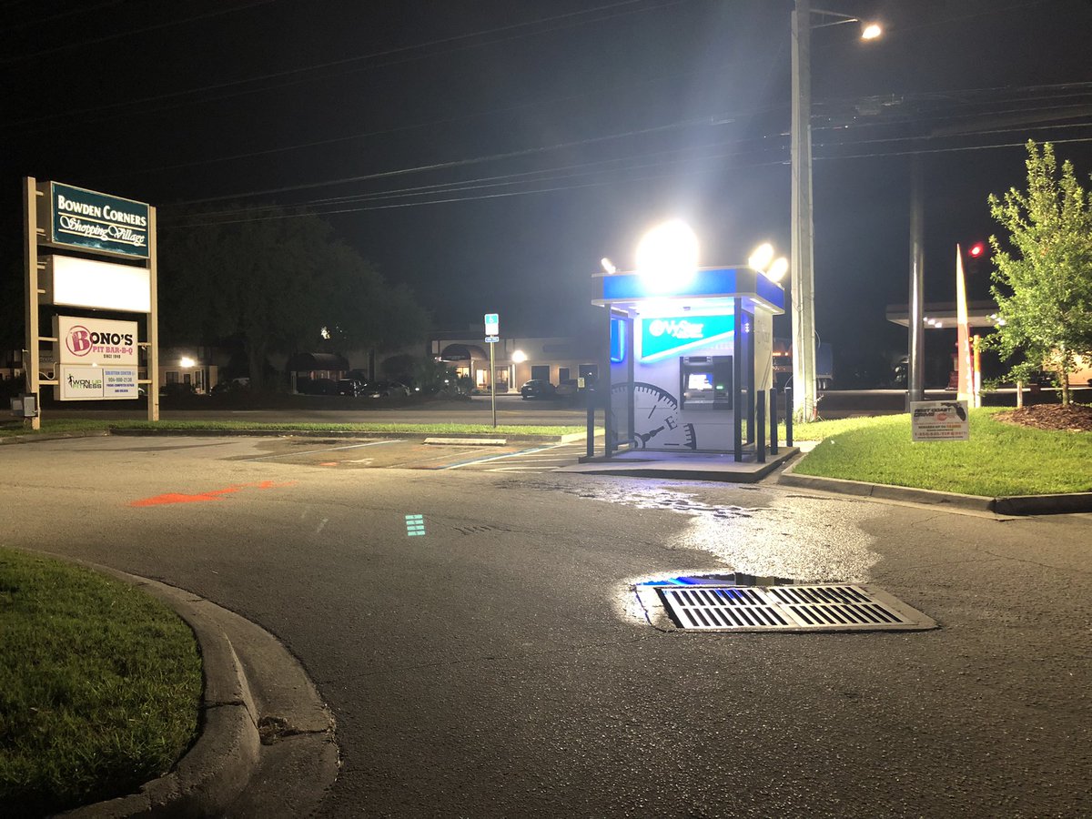 @JSOPIO investigating a double homicide. A man and woman, both in their 20s, were shot & killed in this parking lot off Bowden Rd. The man died on scene near the ATM. The woman died at the hospital.