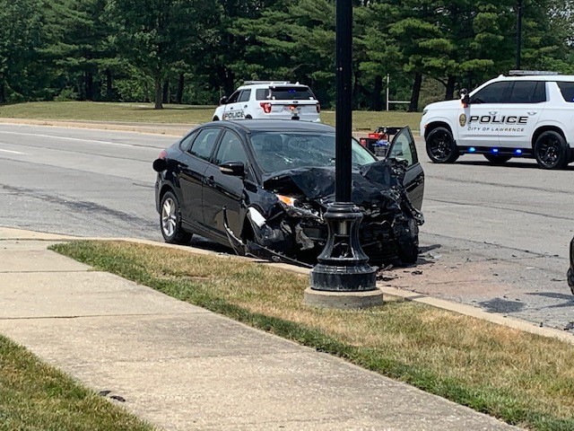 Lawrence police say two people were taken to the hospital after a two-vehicle crash in the 8300 block of East 56th Street. That's near the intersection of Glenn Road and 56th Street. At least one occupant was critically injured