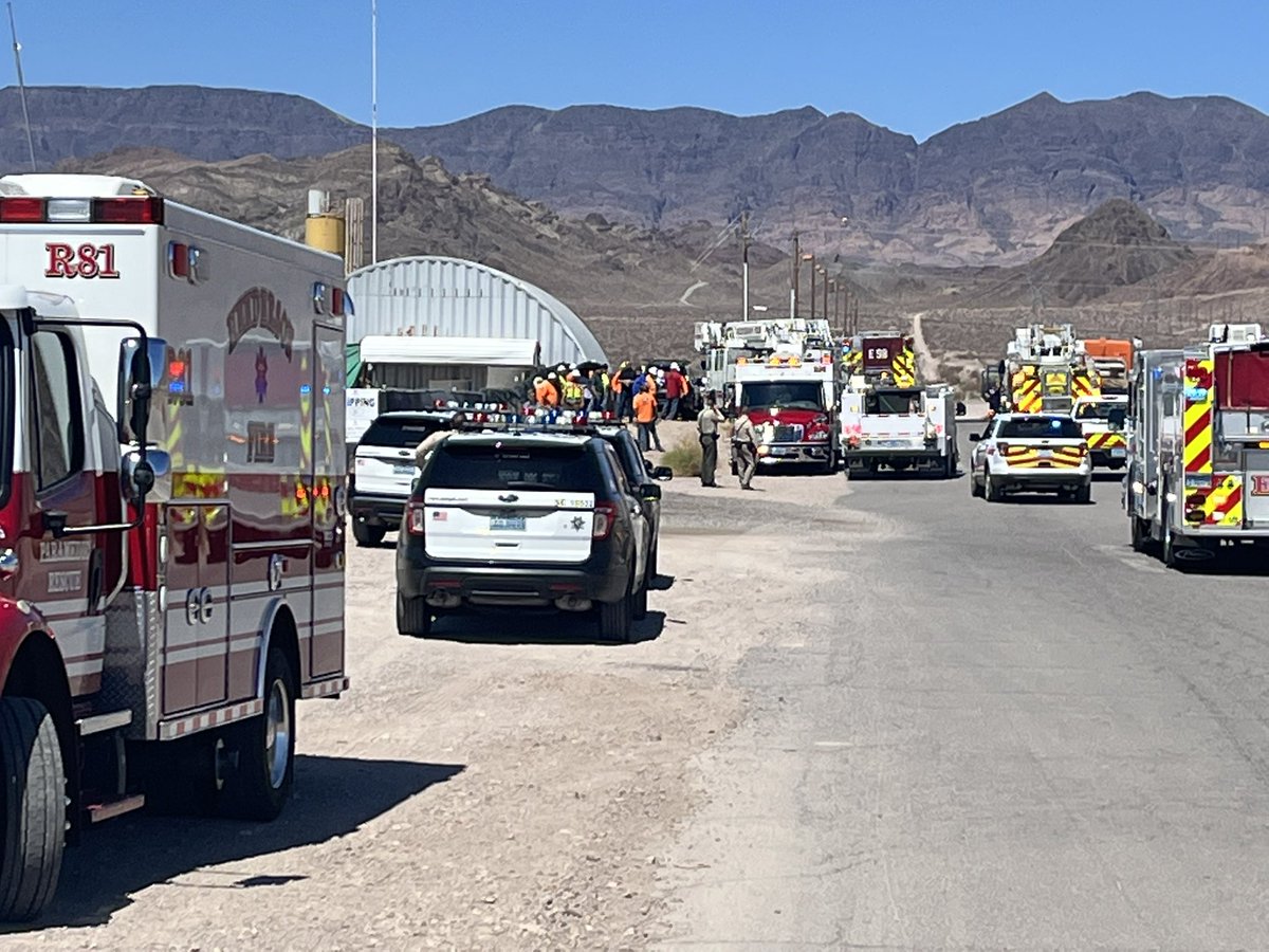 Several agencies are responding to an explosion at a concrete manufacturer in Boulder City. Everyone inside has been evacuated. Initial reports say one person has minor injuries. HAZMAT is on scene.