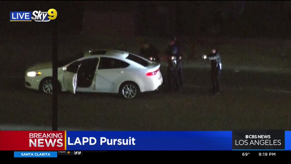 A child was inside the vehicle LAPD officers were chasing. Fortunately, officers safely removed the toddler out of the car after the grand theft auto suspect surrendered