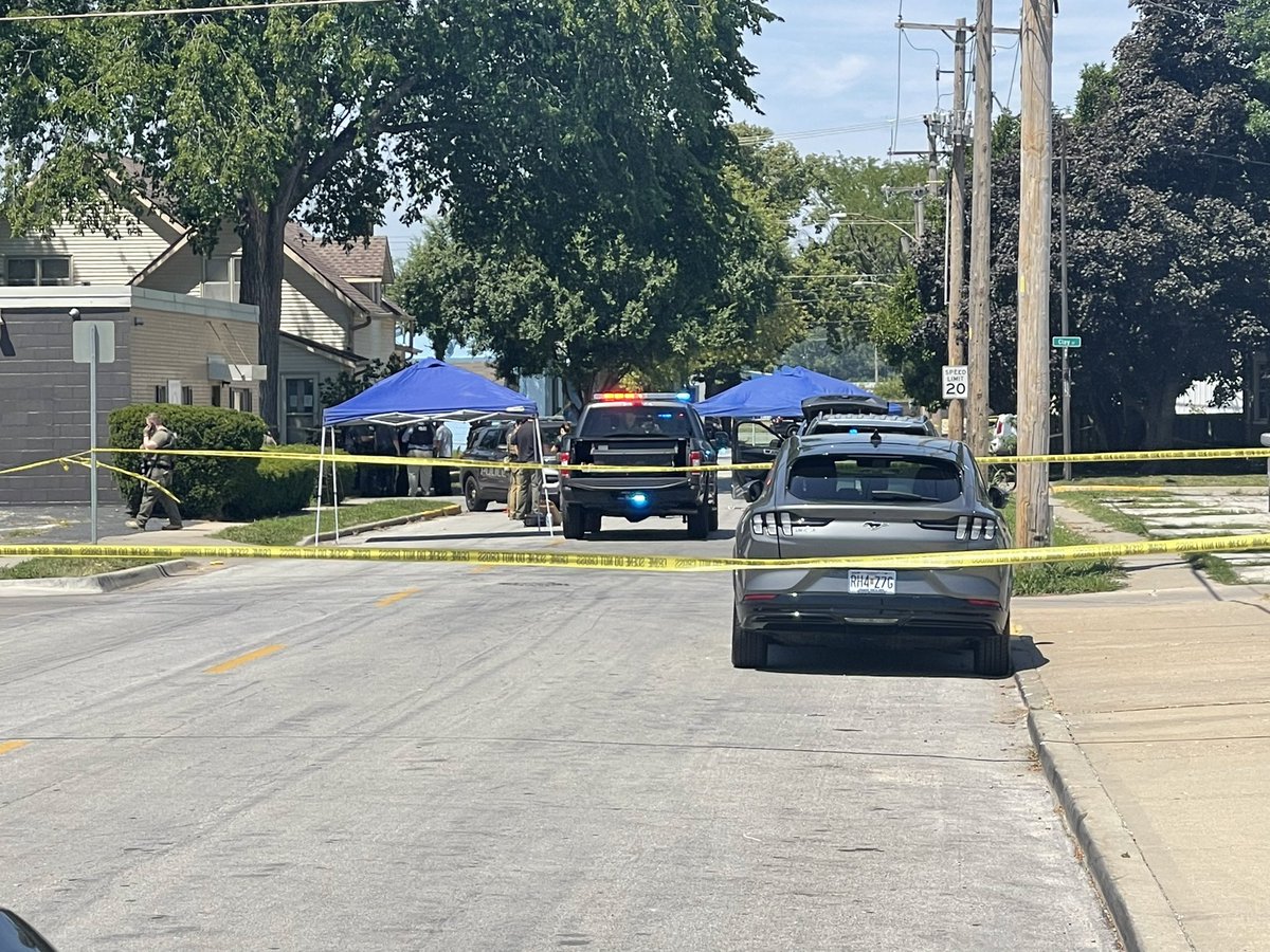 This is the scene in North Kansas City at 21st and Clay where an officer was shot