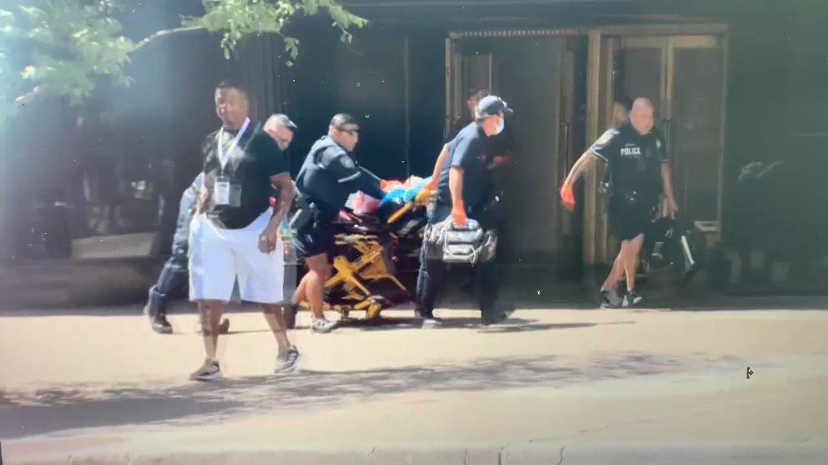 70 year old woman is stabbed several times inside The Shops at RiverCenter. The suspect is then stabbed by the victims family. Here is video of the victim taken by Ems in critical condition