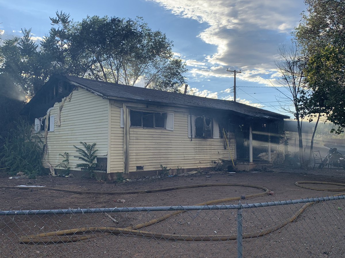 Two structure fires and a brush fire reported simultaneously. Fast work by @RenoFireDept crews held the fires to the buildings of origin and no injuries. Crews continue to perform overhaul at Montello & Castle. Boston, our arson dog is sniffing around to aid in the investigation