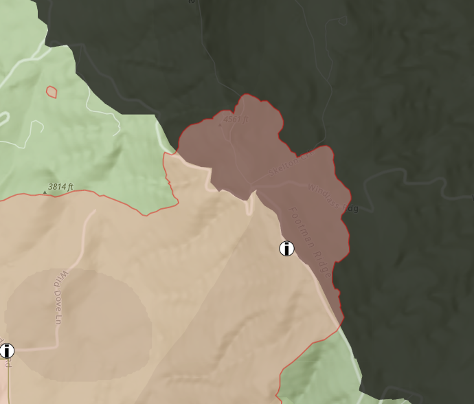 OakFire (Midpines, Mariposa Co) - At that time (appears to be around 8pm tonight judging by time stamp), the fire had advanced about a quarter mile into the FergusonFire burn scar from 2018