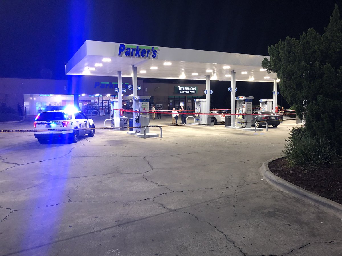 Police are on scene of a shooting at this gas station on Victory Drive in Savannah.