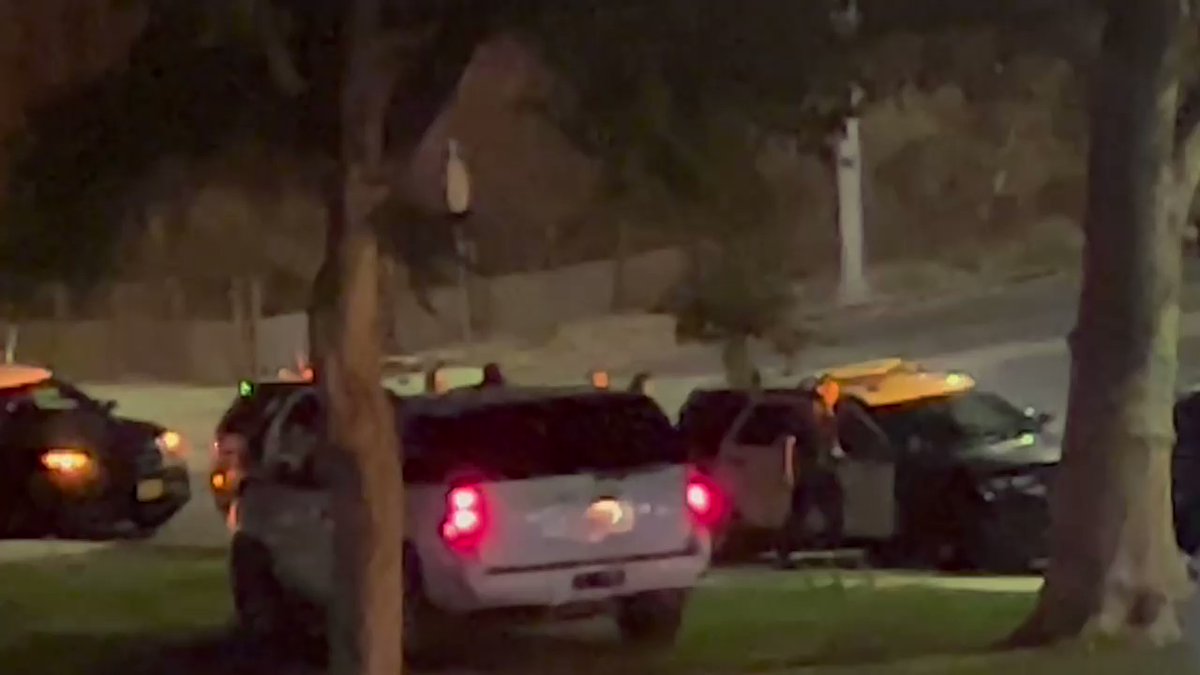 More LAPD officers and a Park Ranger venicle have arrived at the park