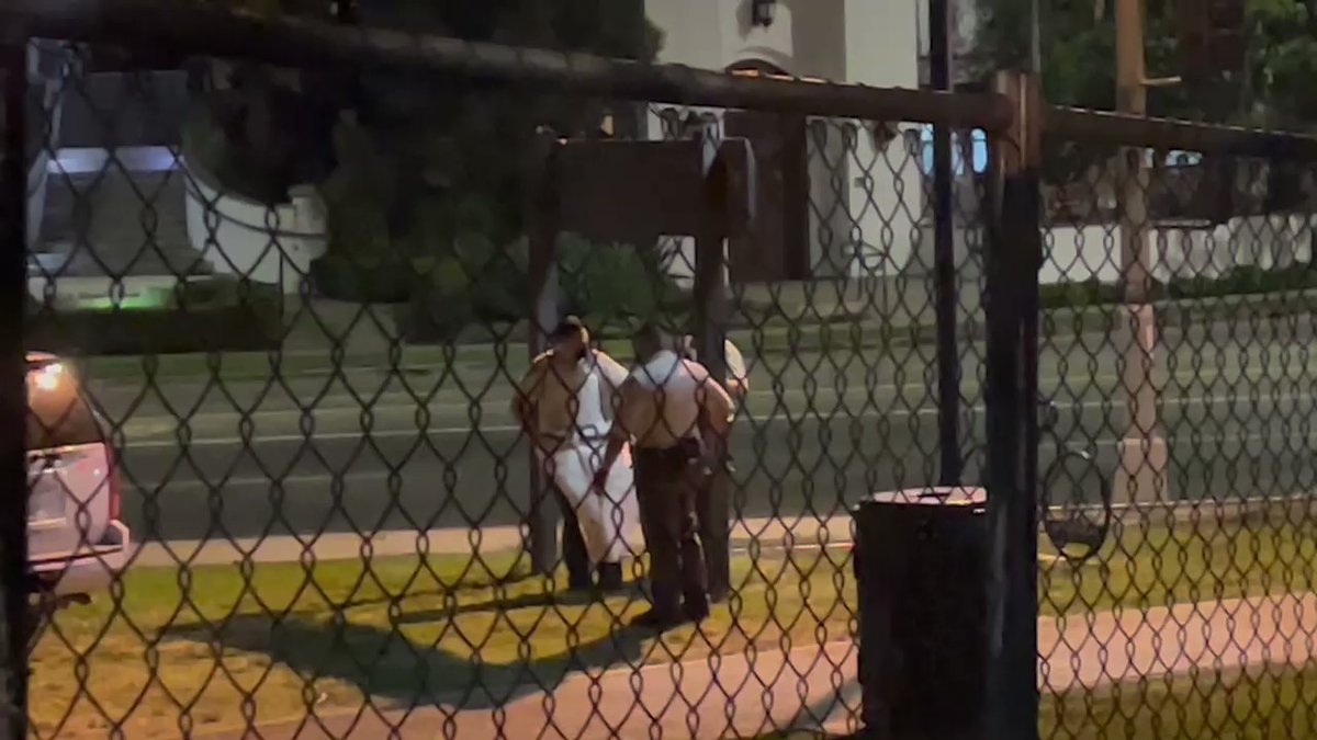 Rangers have taken down the People's Park LA sign. I didn't catch it but the community De-Fence sign has also been removed