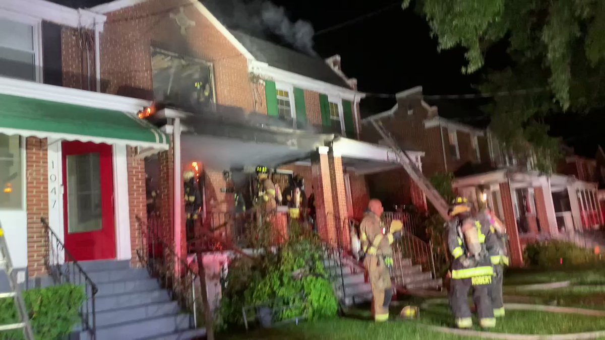 Working Fire 1000 block Crittenden St NE. DC firefighters in process of extinguishing fire on both floors of a 2 story middle row dwelling and checking for any extension to adjacent homes. No injuries reported