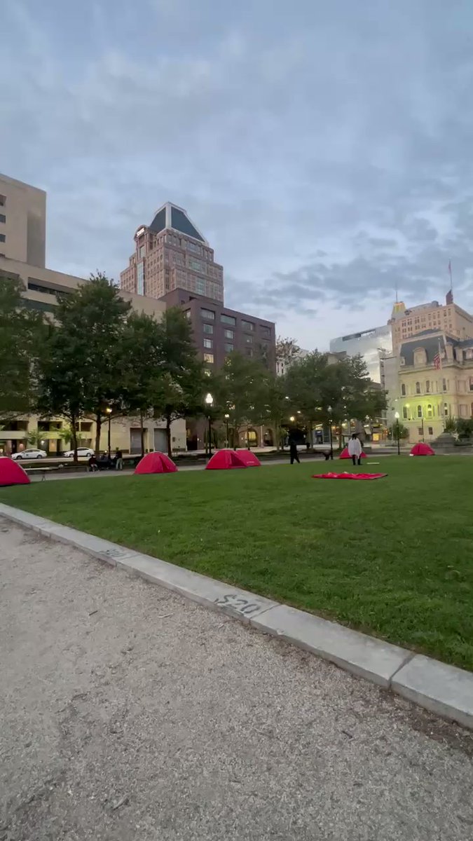 Homeless advocates are setting up a tent city in front of Baltimore City Hall.   They're advocating for more benefits for those experiencing homelessness.