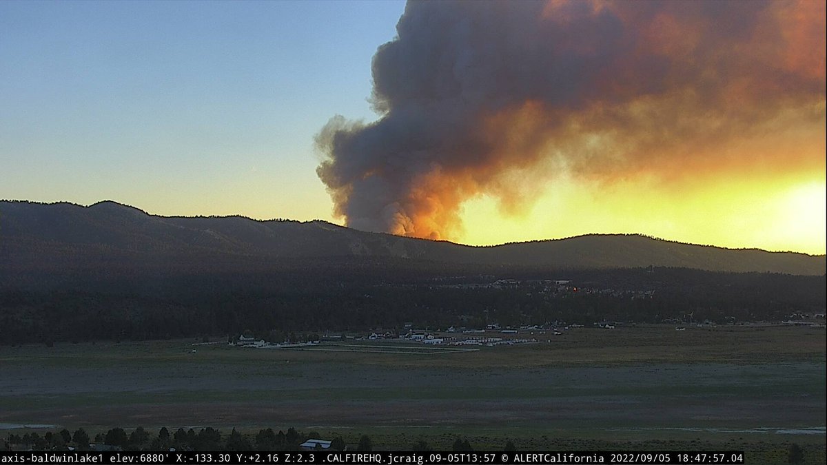 RadfordFire (3 miles S/O BigBearLake, San Bernardino NF) - Air Attack reporting 100-150 acres with  active spotting & torching, trying to re-establish a line on the right flank. Looking to get night copters for tonight. Evac orders issued from Glass Rd to South Fork River Rd