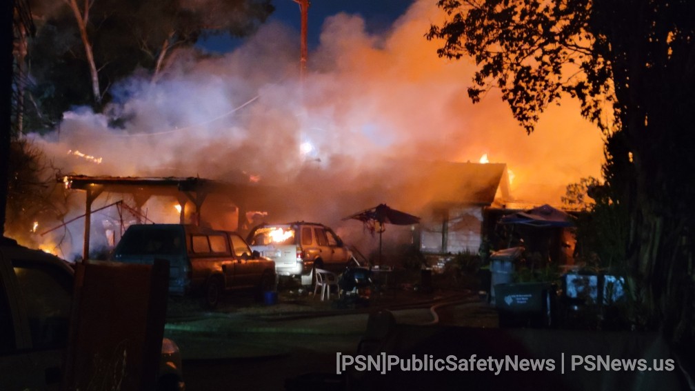 2ndAlarm StructureFire Fire crews are on scene of a fully involved residential structure fire, threatening adjacent structures and power lines down, in 1900 block of Naomi Way in the north area of Sacramento.