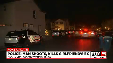 Las Vegas police said a man shot and killed his girlfriend's ex-boyfriend after a fight in the southwest valley