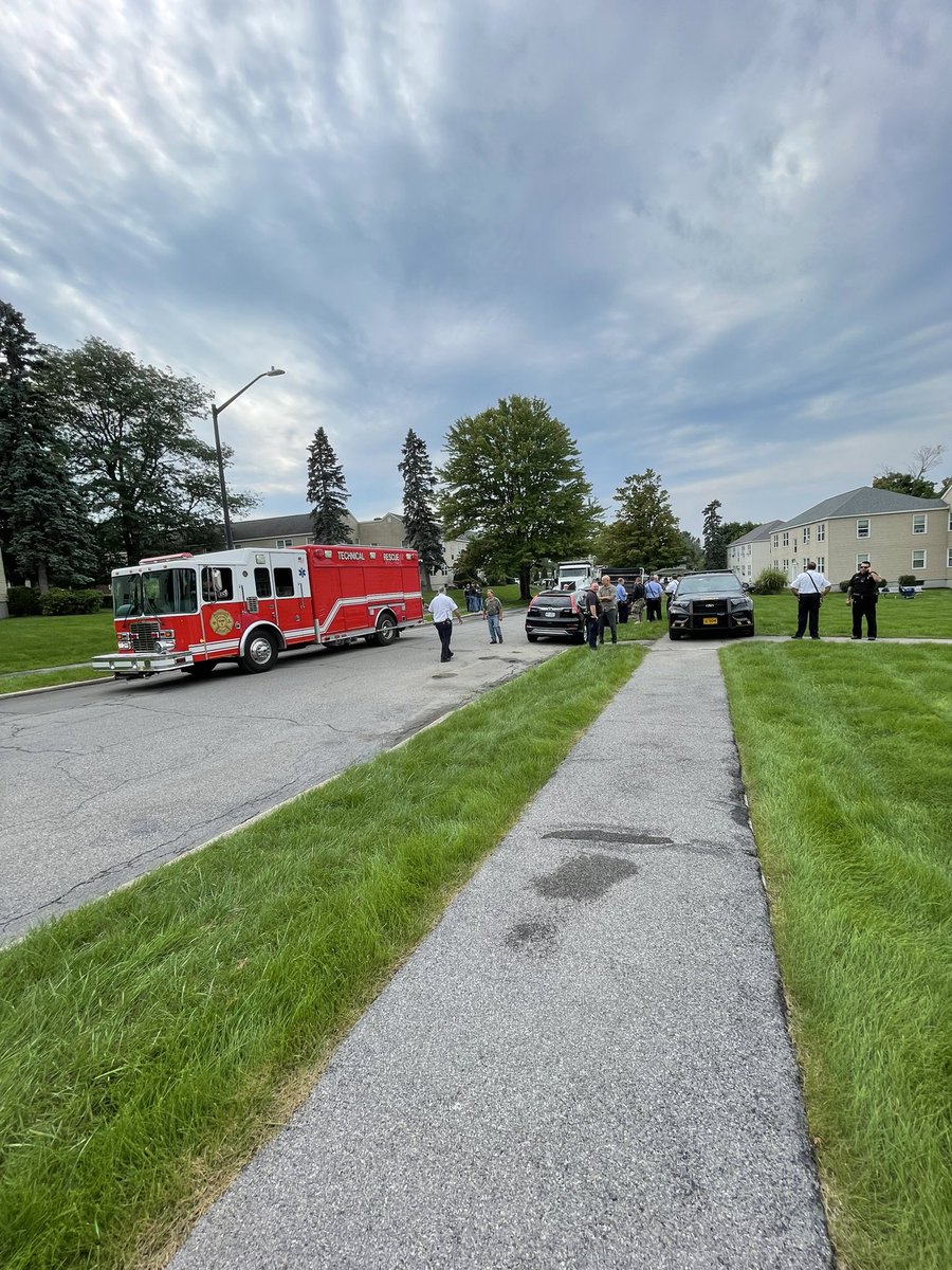 Schenectady police and fire officials and emergency crews on scene of what appears to be a meth lab at one of the apt units at the Netherlands Village apartments. Sheriff's deputies made the discovery when they went to serve the tenant(s) with an eviction notice round 10 a.m