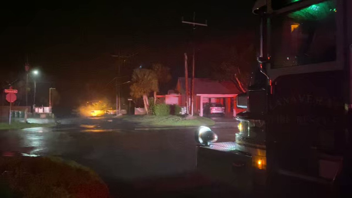 Down power lines on Arthur Ave. in Cocoa Beach sparked a fire that started at about 10:37 pm EDT.   @CocoaBeach_City Fire said the flames were not a threat to the home. Power was cut to safely deal with the down line. Fire is now out