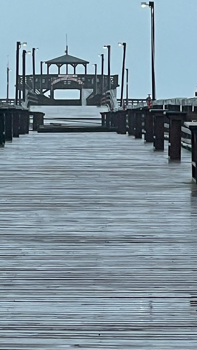 Waves crashing on Cherry Grove Pier