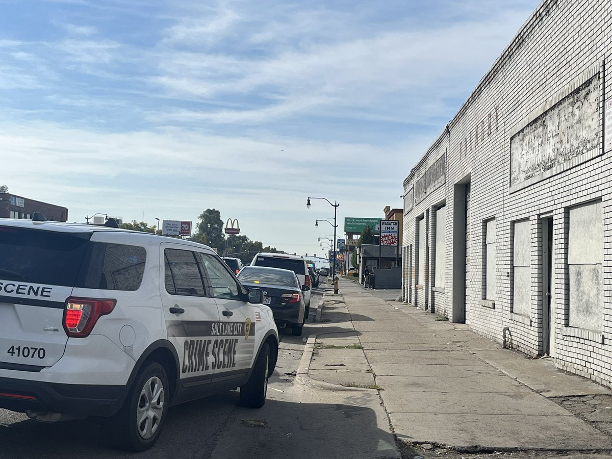 Scene of a shooting at the Wasatch Inn on South State Street. Police say one person is critically injured.