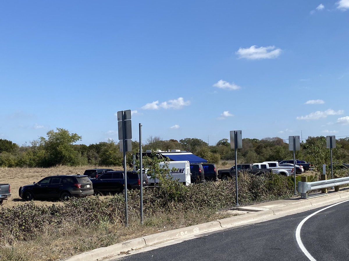 Massive police presence in field just north of Mopac/45 interchange. Human remains were found last night by someone working in field. Search teams are now combing through field and authorities trying to ID the remains. So far no evidence of a crime @fox7austin