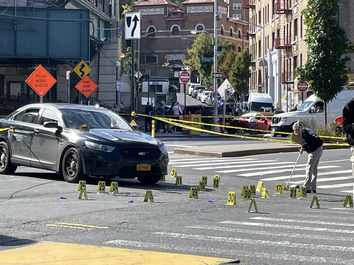 Crime Scene investigators remain on scene of the police involved shooting in Inwood - 29 year old man who police say refused to drop his gun - was killed