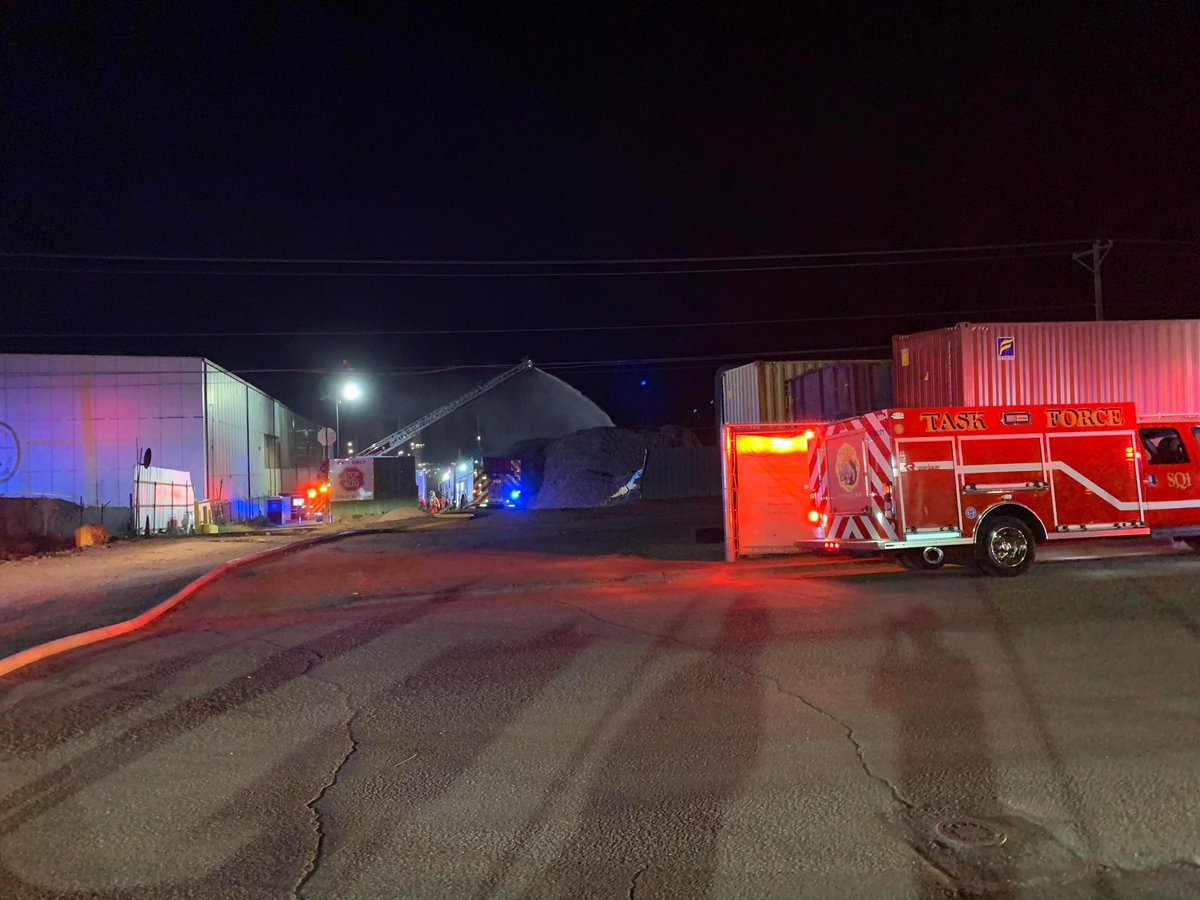 Firefighters are working to contain a fire at a recycling plant in south-central El Paso Thursday night.