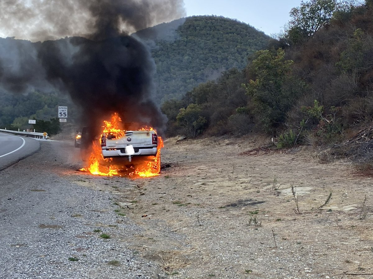 Vehicle Fire: HWY 154, 1/4 mile West of Paradise Rd.  No extension to the brush.  SBC and LPF arriving on scene.  Please use caution and drive slow through the area