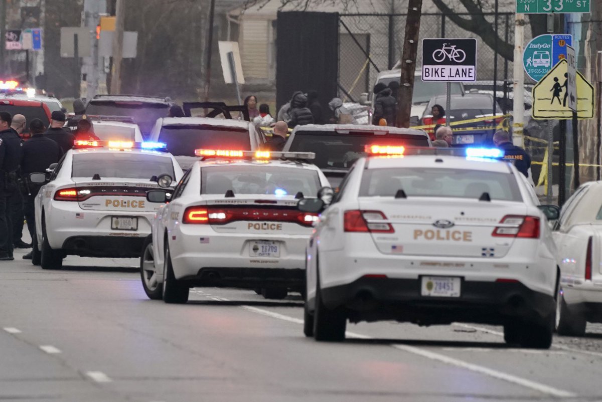 IMPD on scene of officer involved shooting. No official details from PIO yet, but officer on scene tells no one was injured, and there are individuals in custody