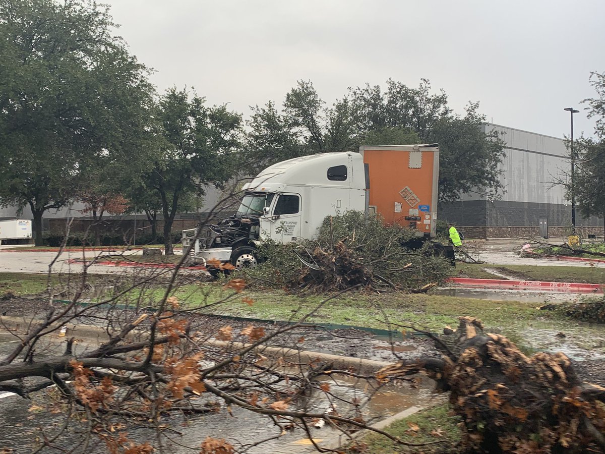 Major damage in Grapevine caused by severe weather this morning.