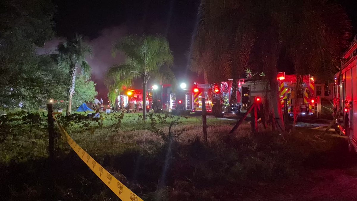 House fire in North Fort Myers. Firefighter on scene tells there were reports of an explosion before a 2-story home went up in flames
