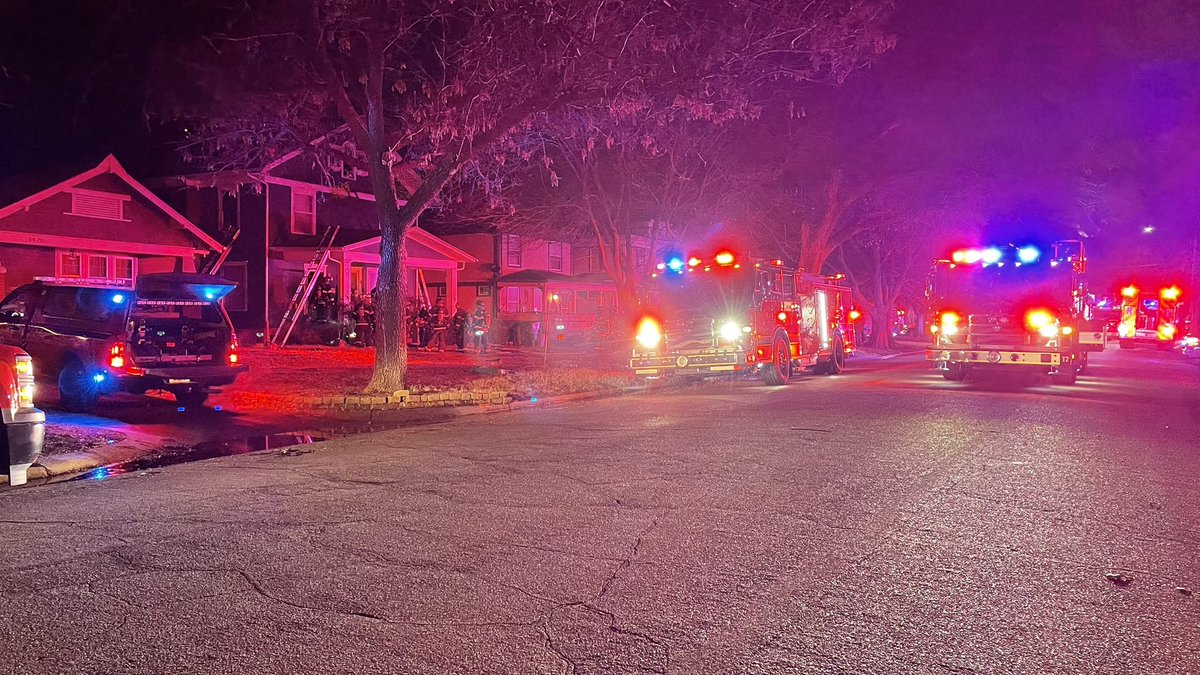 Fire crews are on the scene of a house fire in the 1400 block of W. University Street