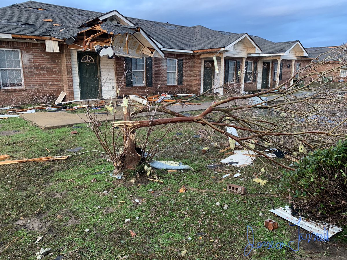 As the sun comes up, the  damage is now visible in Farmerville. A UPSO deputy told they found septic tanks lifted out of the ground from this tornado. Crews are back out surveying damage and removing debris from the Union Village Apartments