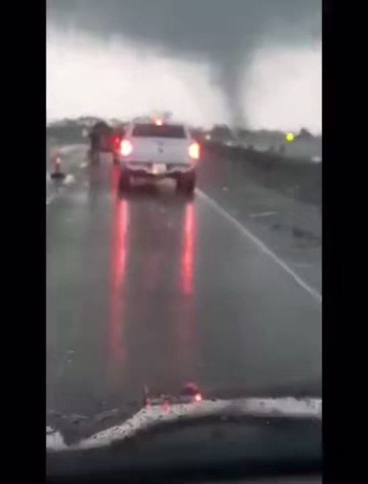 A large tornado moved through the city of New Iberia, Louisiana a few minutes ago