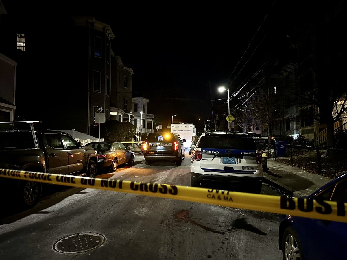 Scene of a shooting on Kensington St in Roxbury. Person was shot to the head and back. Reported as non viable on scene